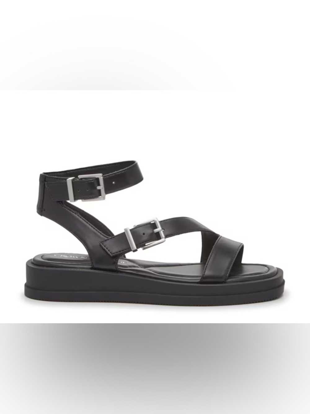 Women's Crown Vintage “Carinah” Black Strappy Buckle Sandals